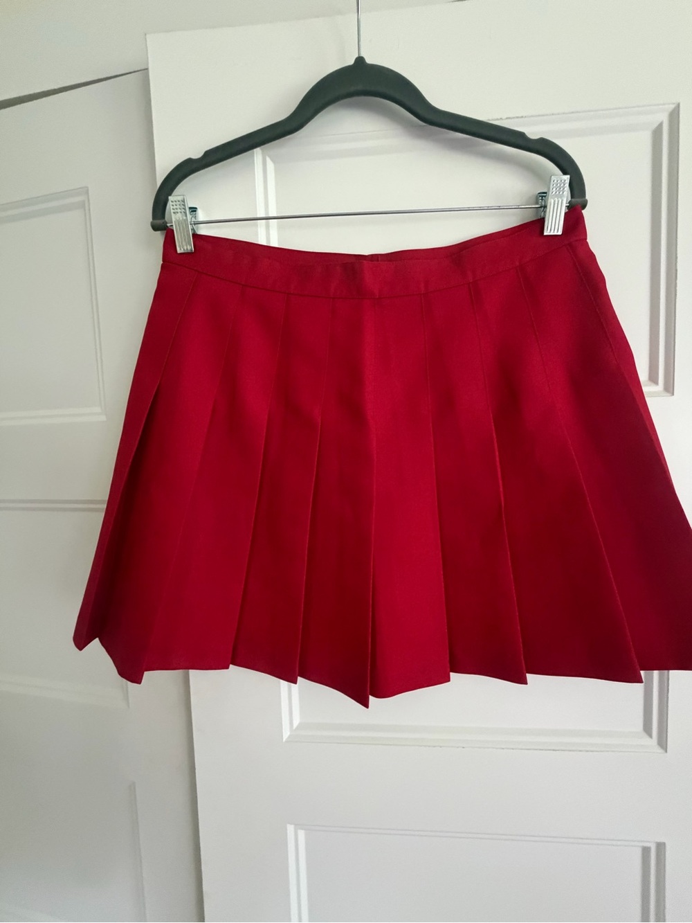 American Apparel Red Pleated Skirt